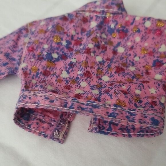 Vintage 1989 Barbie The Beat Purple Pink Denim Jacket in great condition - Picture 6 of 8